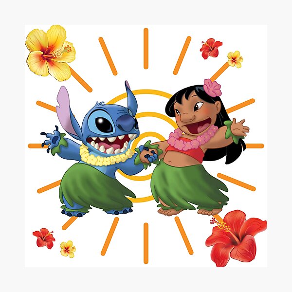 L Mina Fotogr Fica Lilo And Stitch Bailando Con Flores Hawaianas