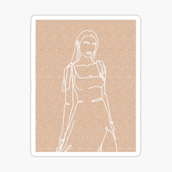 Nude Aesthetic Girl Line Art Woman Line Drawing Girl Boss Modern Art Sticker For Sale By