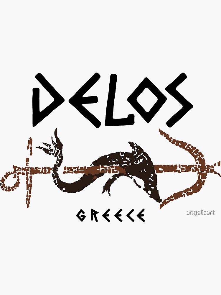 Delos Island Greece Dolphin Mosaic No2 Sticker For Sale By Angelisart