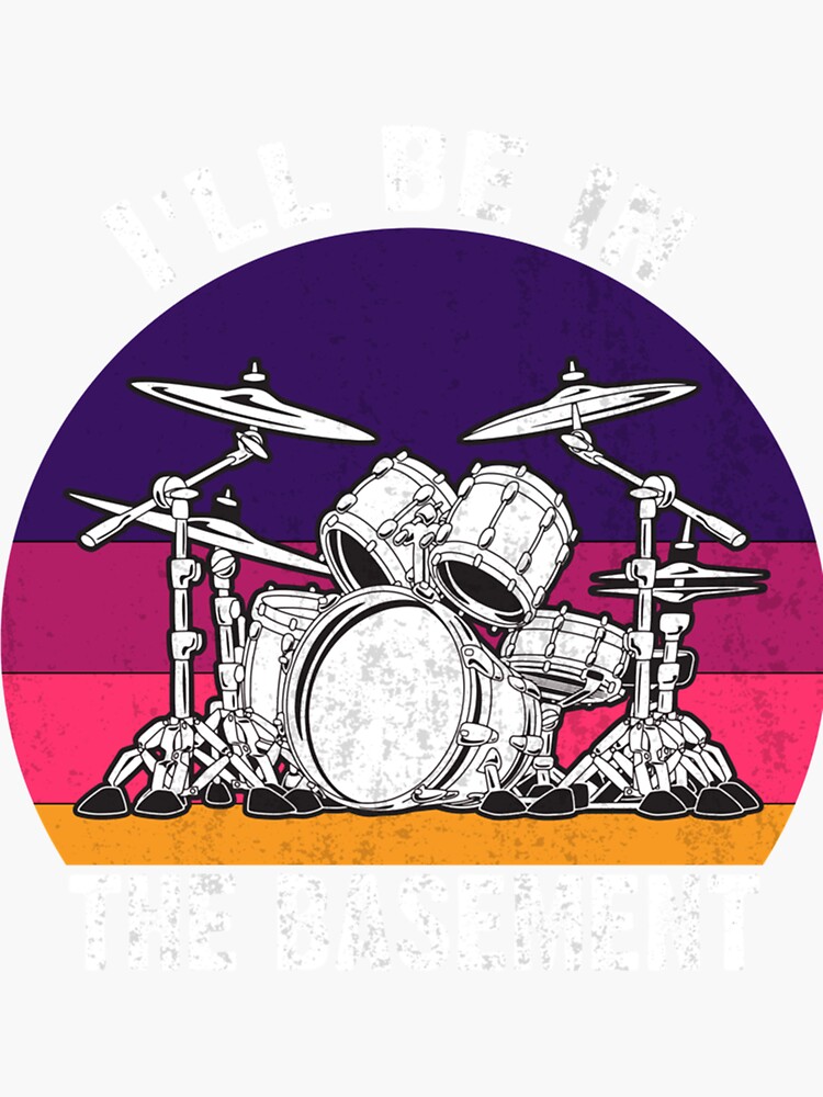 Funny Drummer Art For Men Women Drum Set Drumming Sticker For Sale