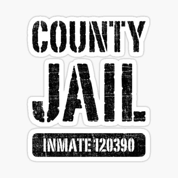 PRISONER COSTUME County Jail Inmate With Details Premium Sticker