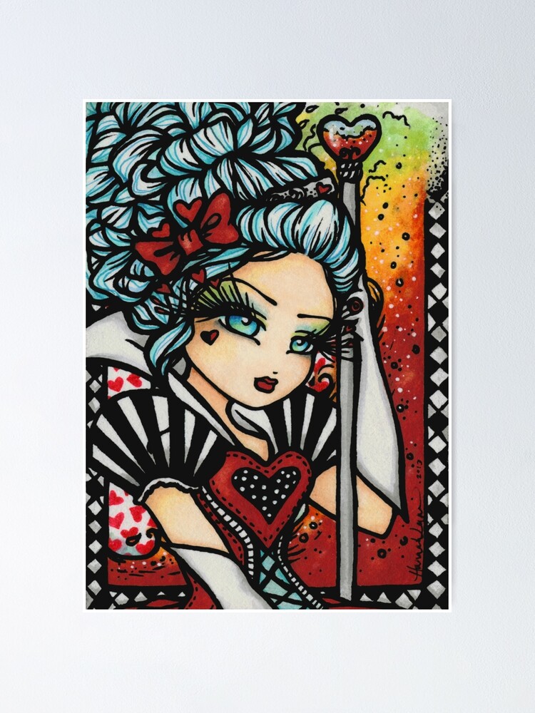 Queen Of Hearts Alice In Wonderland Fan Fantasy Art Poster For Sale