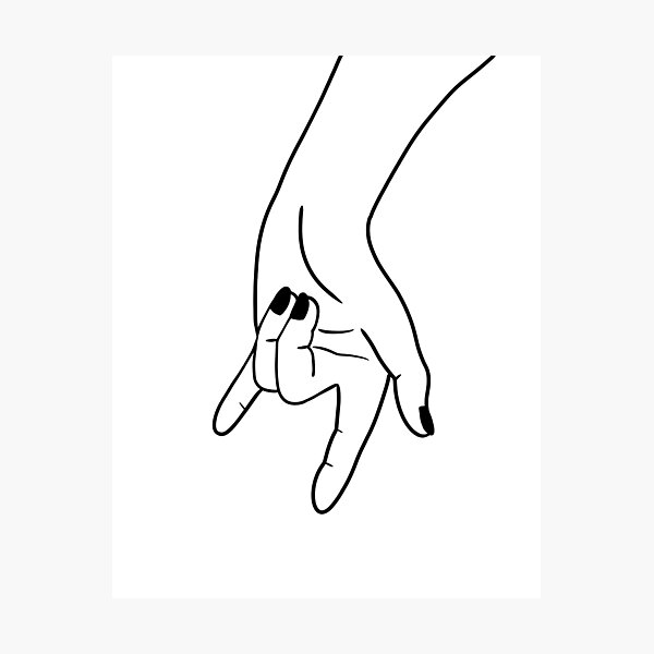 Fingering Line Drawing Photographic Print For Sale By Mi Ndy Redbubble