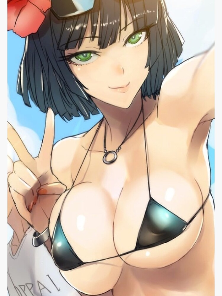 Ecchi Oppai Sexy Micro Bikini Beach Anime Girl Poster By Lewdities