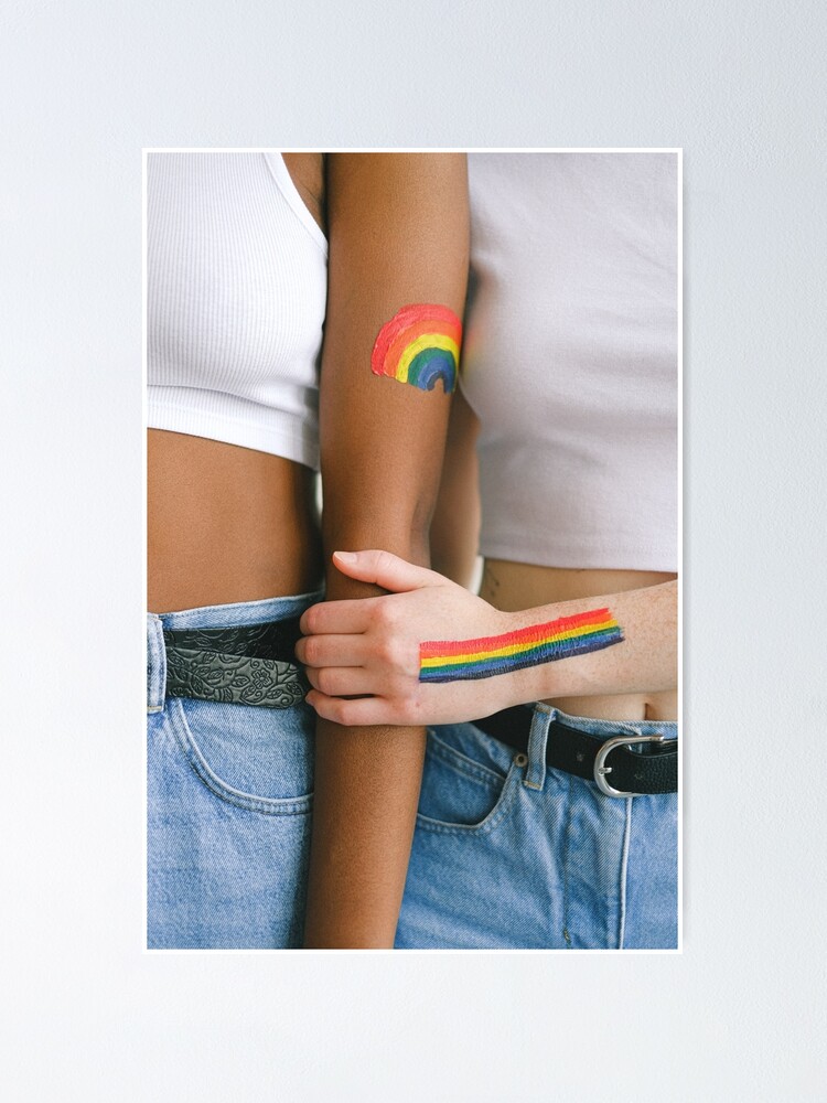 Women With Gay Pride Body Paint Poster For Sale By Bulimo Redbubble