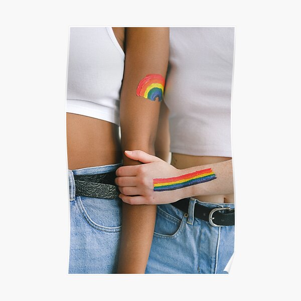 Women With Gay Pride Body Paint Poster For Sale By Bulimo Redbubble