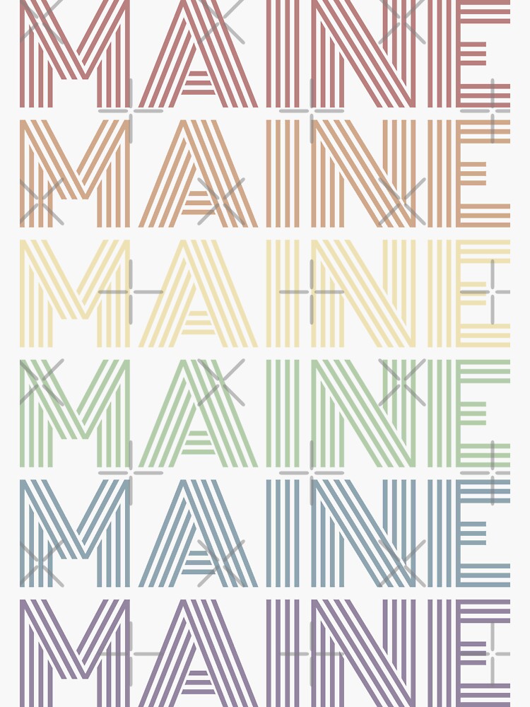 Retro Maine Gay Pride Lgbt Us State Sticker By Moxiedesignco Redbubble