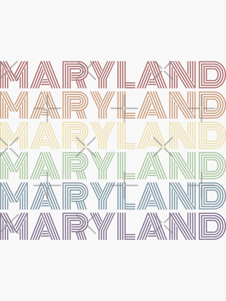 Retro Maryland Gay Pride Lgbt Us State Sticker By Moxiedesignco