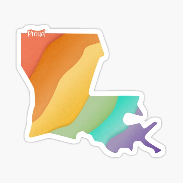 Louisiana Pride Textured Pastel Rainbow Sticker For Sale By Gay