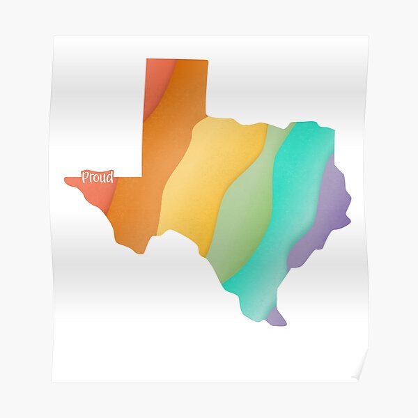 Texas Pride Textured Pastel Rainbow Poster For Sale By Gay Koala