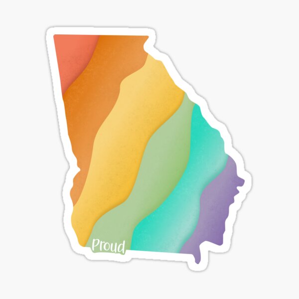 Georgia Pride Textured Pastel Rainbow Sticker For Sale By Gay Koala