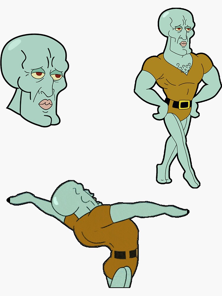 FANCY SQUIDWARD Sticker Pack Sticker By BakhatYoussef Redbubble