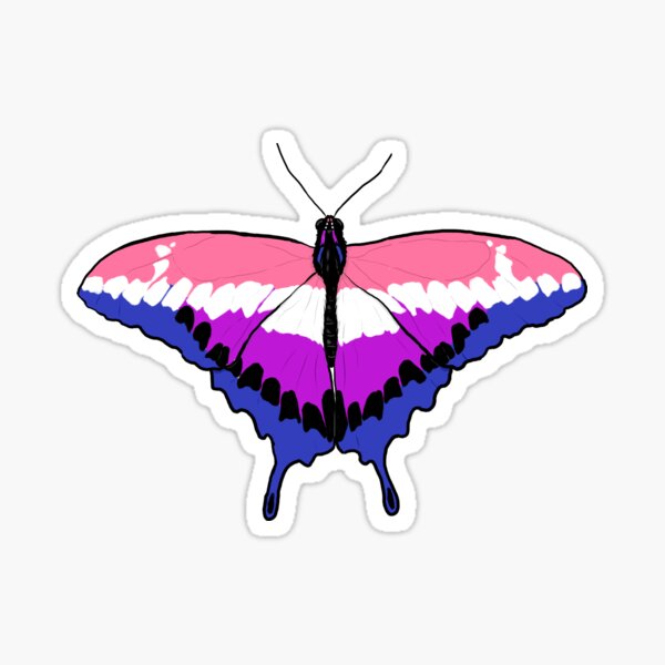 Genderfluid Pride Butterfly Sticker By Alrkeaton Redbubble