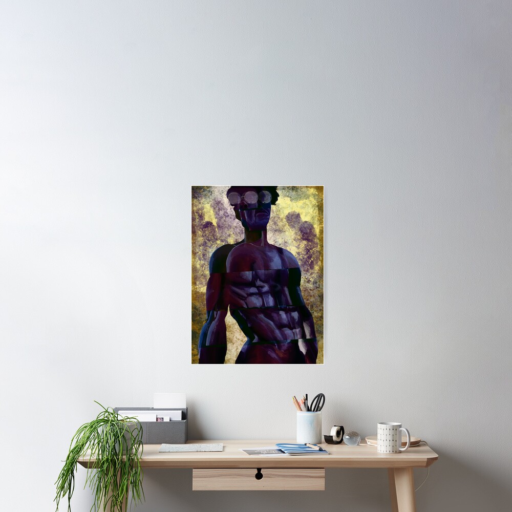 Black Sun Fine Art Nude Art Male Figure Poster By Barethoughts