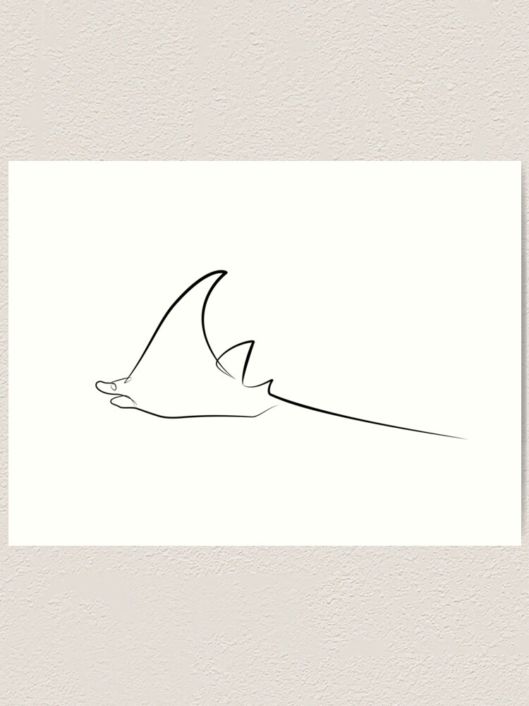 Minimalist Art Of Stingray In One Line Drawing Art Print By Evk Art