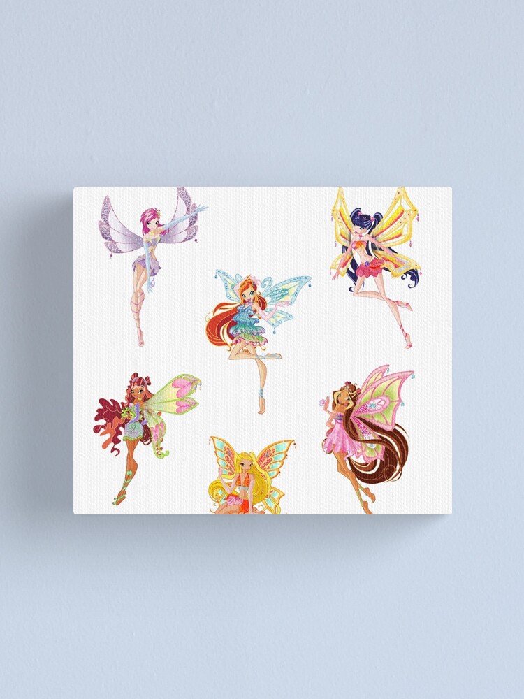 Winx Club Sticker Set Enchantix Canvas Print By Quotesforus Redbubble