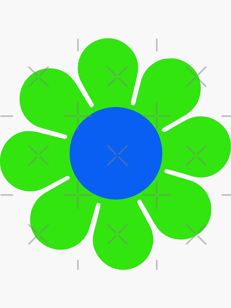 Green Blue Hippy Flower Daisy Sticker For Sale By Hilda Redbubble