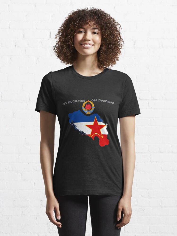 SFR Yugoslavia Map Emblem Flag Essential T Shirt For Sale By