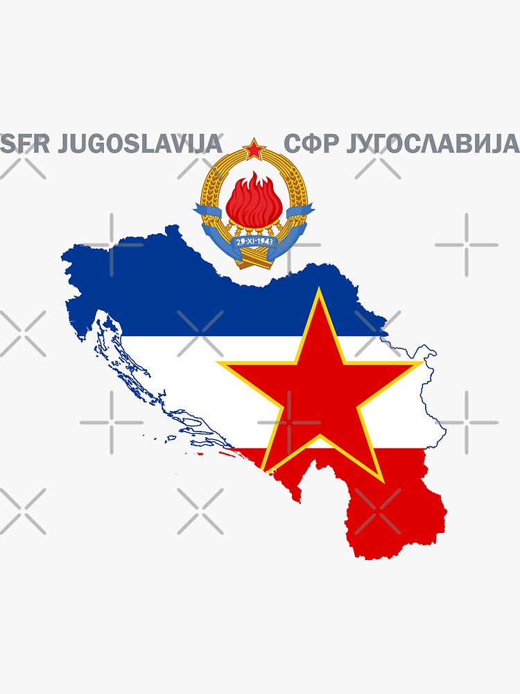 Sfr Yugoslavia Map Emblem Flag Sticker For Sale By Enigmaart