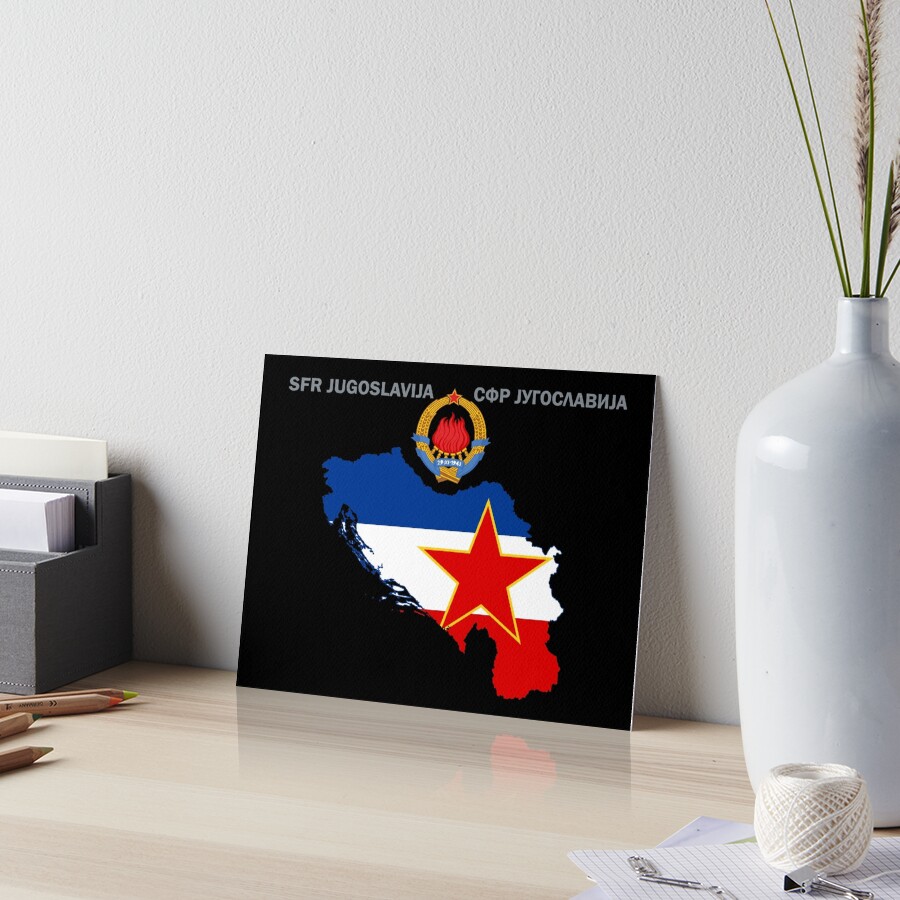 SFR Yugoslavia Map Emblem Flag Art Board Print For Sale By