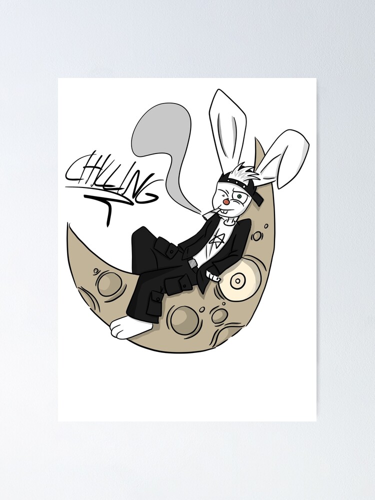 Chilling On The Moon Poster For Sale By Floyd Comics Redbubble