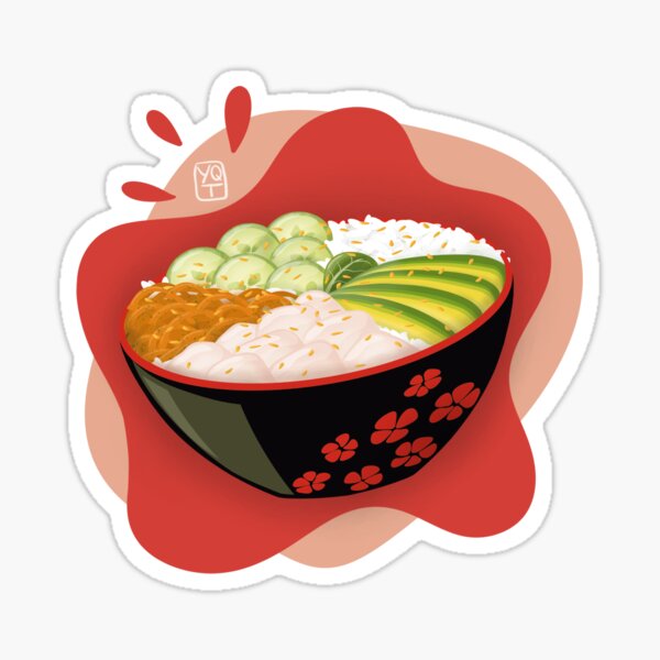 Pokebowl Asianfood Sticker For Sale By Yaqouti Redbubble