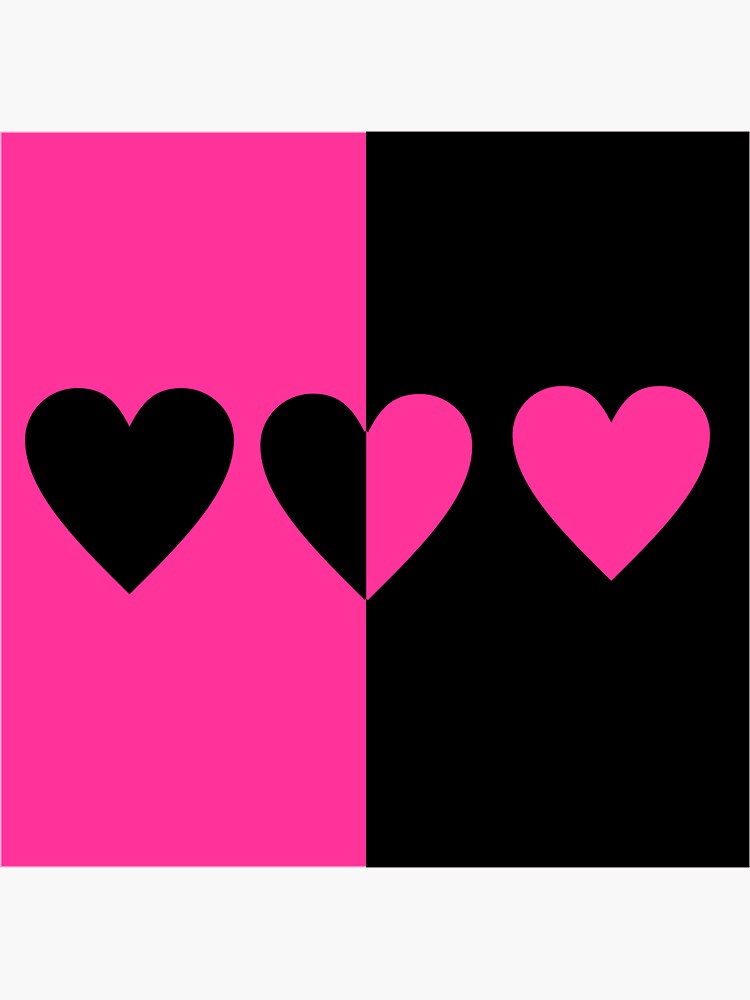 GIRLY PINK AND BLACK HEARTS Sticker By CorporateCustom Redbubble