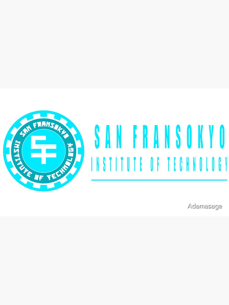 San Fransokyo Institute Of Technology Blue Neon Logo White Outline