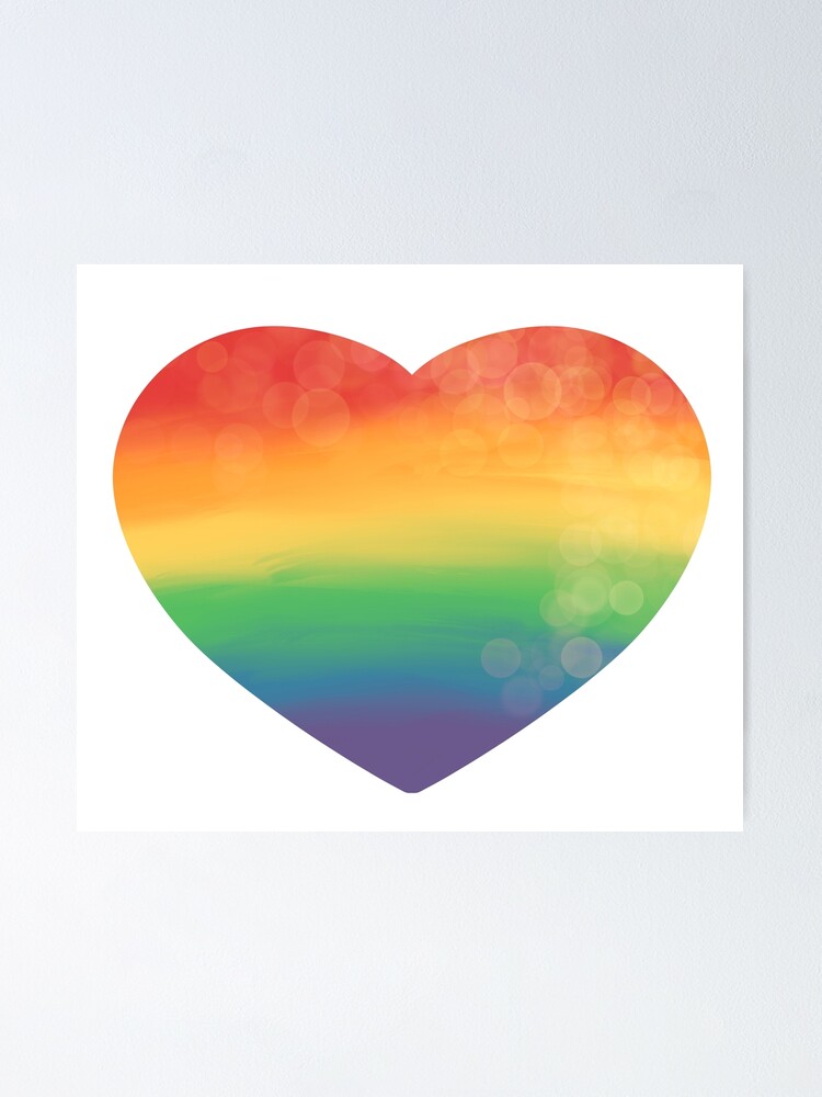 Gay Pride Heart Poster For Sale By KitAryn Redbubble