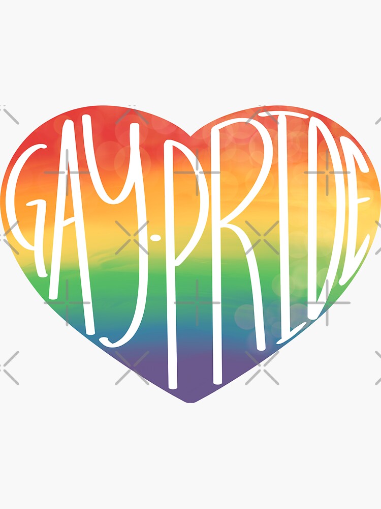 Gay Pride Heart Sticker For Sale By KitAryn Redbubble