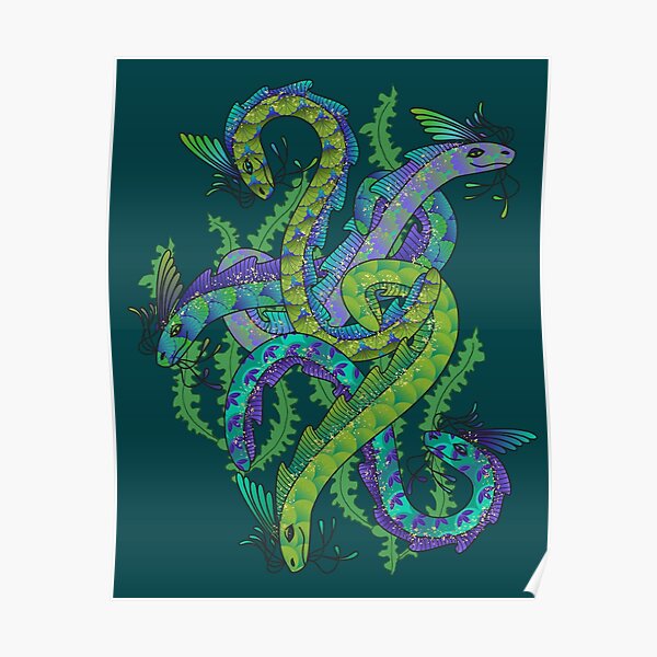 Sea Serpents Dark Poster For Sale By Marieofroumania Redbubble