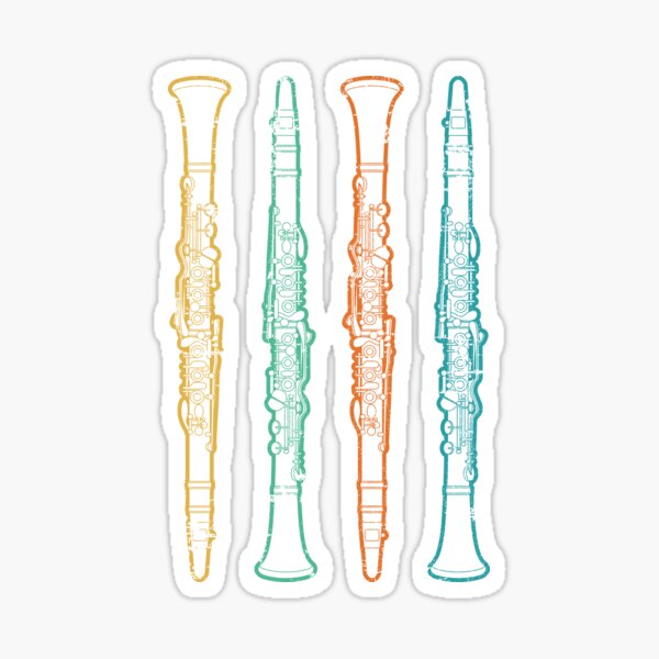 Retro Vintage Clarinet Clarinets For Musicians Sticker For Sale By