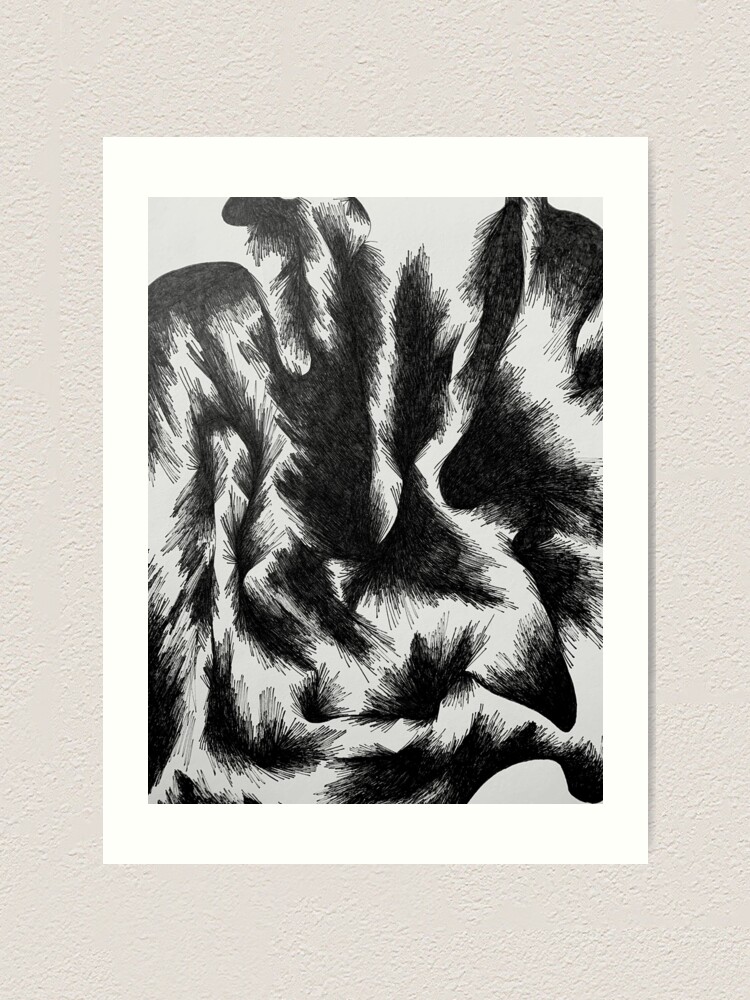 Black And White Abstract Drawing Art Print For Sale By