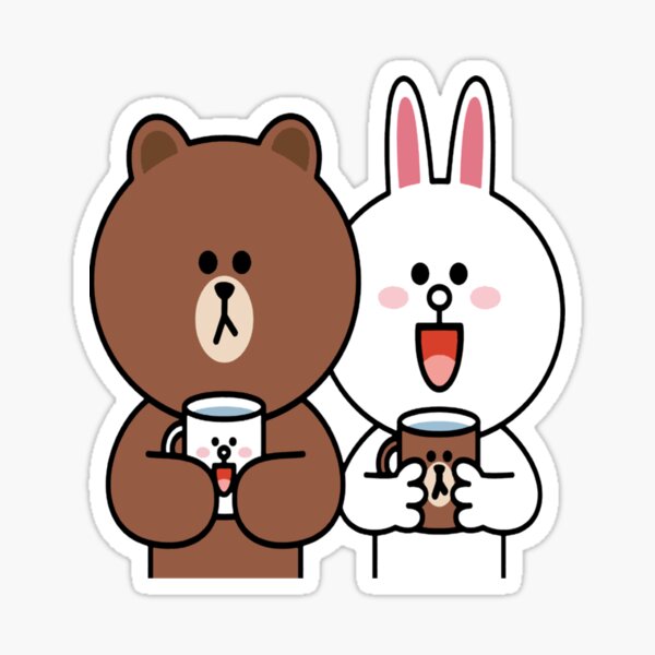 Cute Brown Bear Cony Bunny Rabbit Lovers Classic T Shirt Sticker For