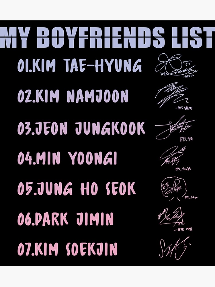 Bts Signatures Sticker Poster For Sale By Alanivalen Redbubble