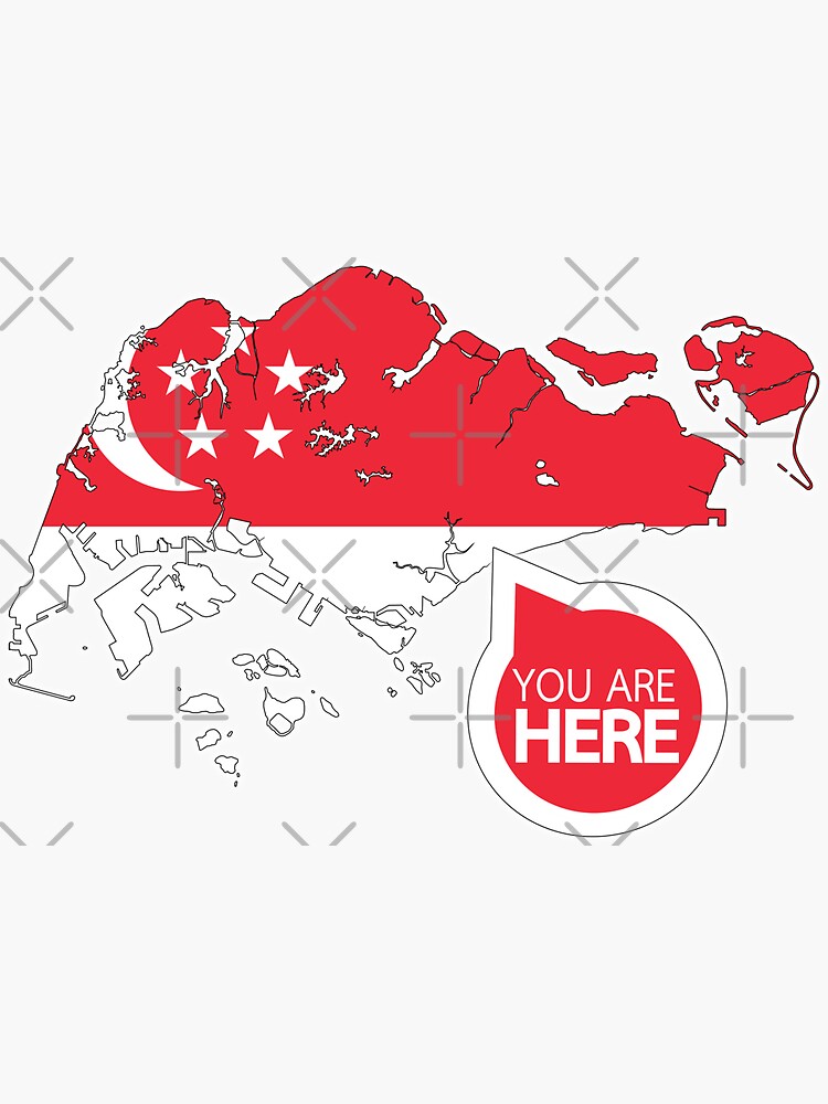 Singapore You Are Here Sticker By Alessionastro Redbubble