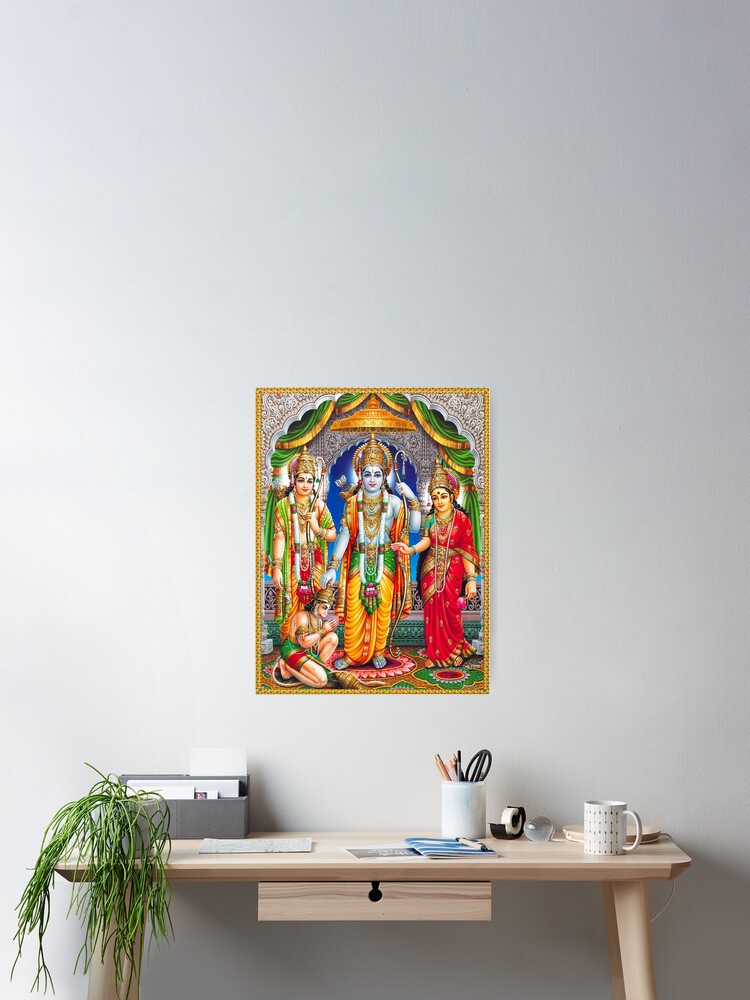 Lord Ram Devi Sita Laxman Lord Hanuman Painting Poster For Sale By