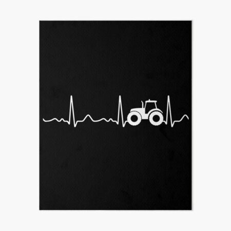 Tractor Heartbeat Pulse Heart Line Ekg Art Board Print By Mohja