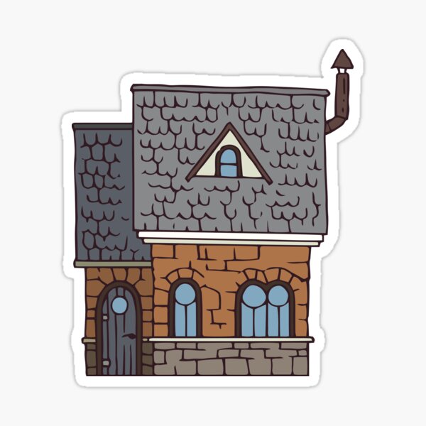 Brown Brick House Sticker By Deepfuze Redbubble