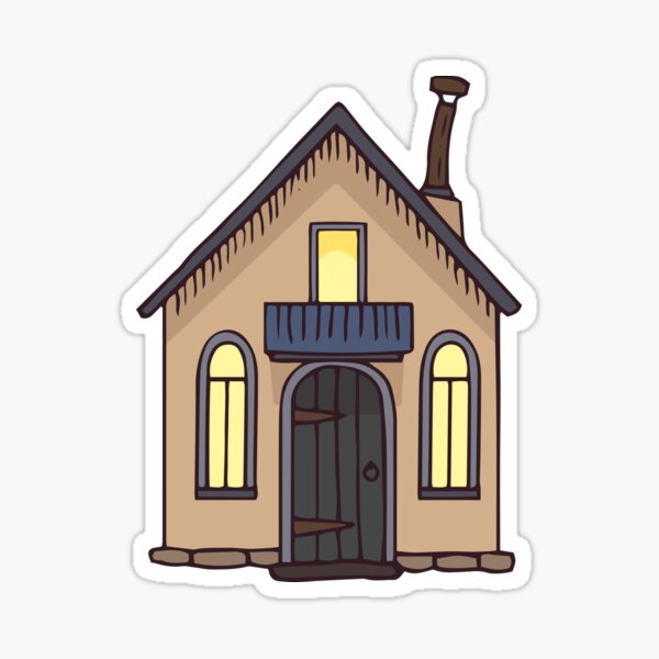 Beige House Sticker For Sale By Deepfuze Redbubble