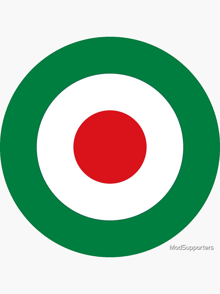 Italia Green White Red Retro Mod Roundel Sticker By ModSupporters