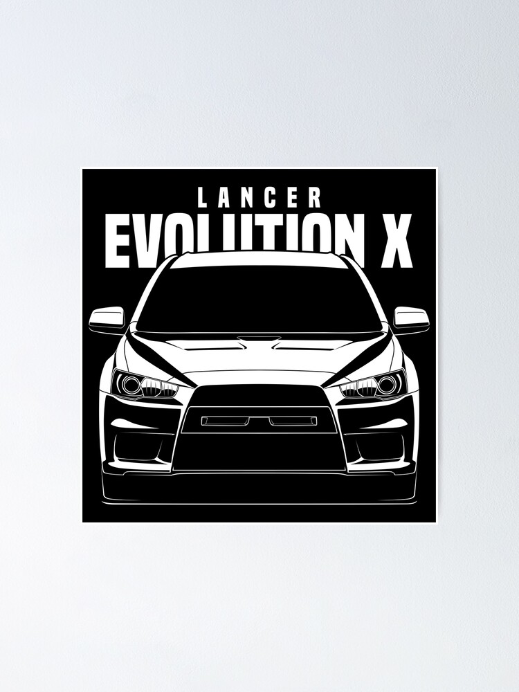 Lancer Evolution X Silhouette Poster For Sale By Mivecpower Redbubble