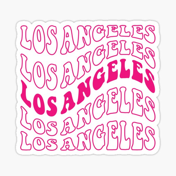 Los Angeles Wavy Stacked Sticker For Sale By Ubantee Redbubble