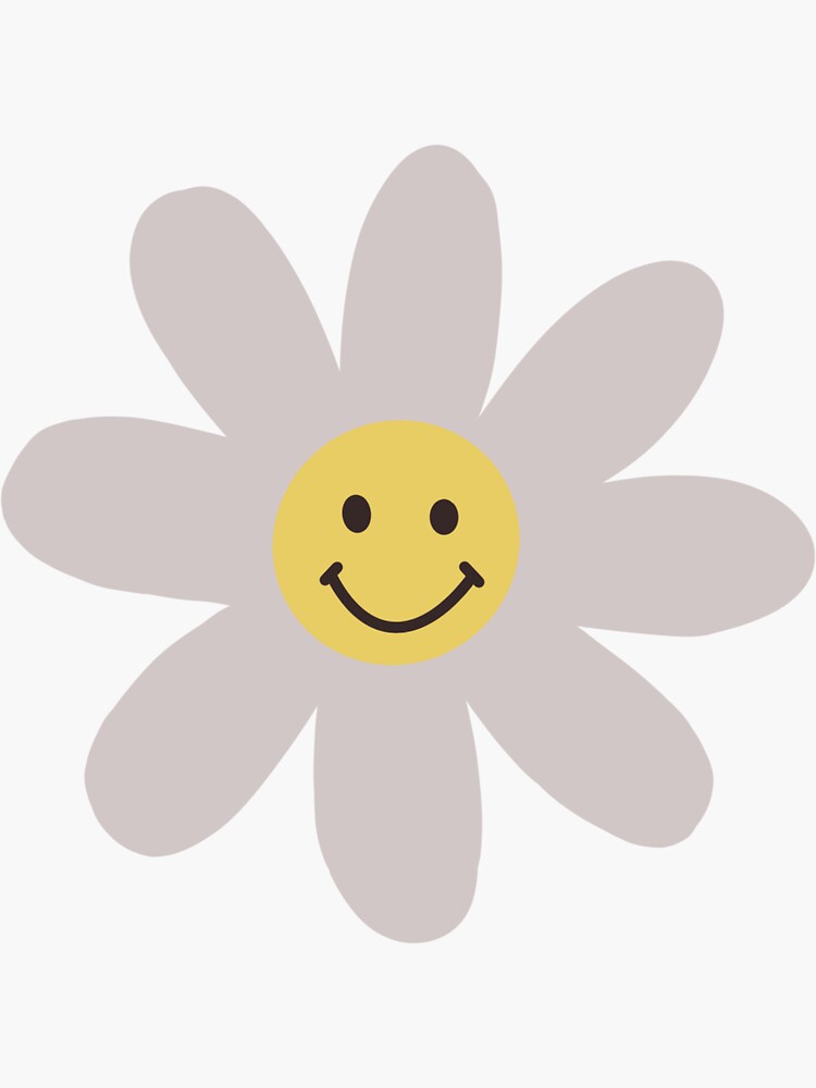 Smiley Face Daisy Sticker By Findthesunshine Redbubble