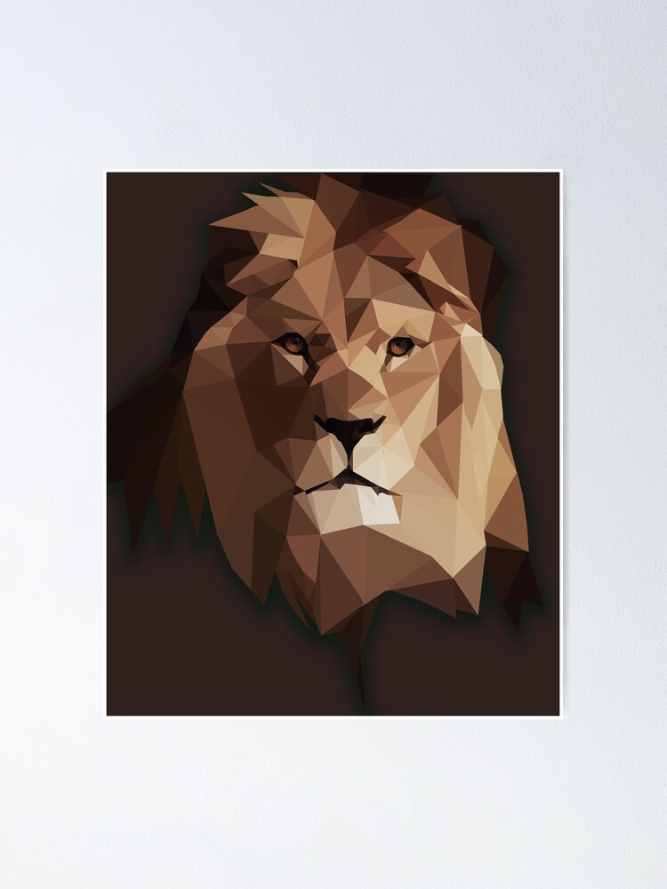 Geometric Lion Poster For Sale By AmelMF Redbubble