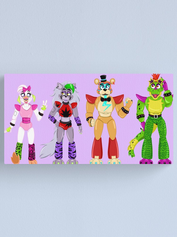 Lienzo Fnaf Security Breach Glamrock Chica Roxanne Wolf Freddy Fazbear