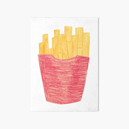 Lámina rígida Dibujo a lápiz de color Papas fritas de