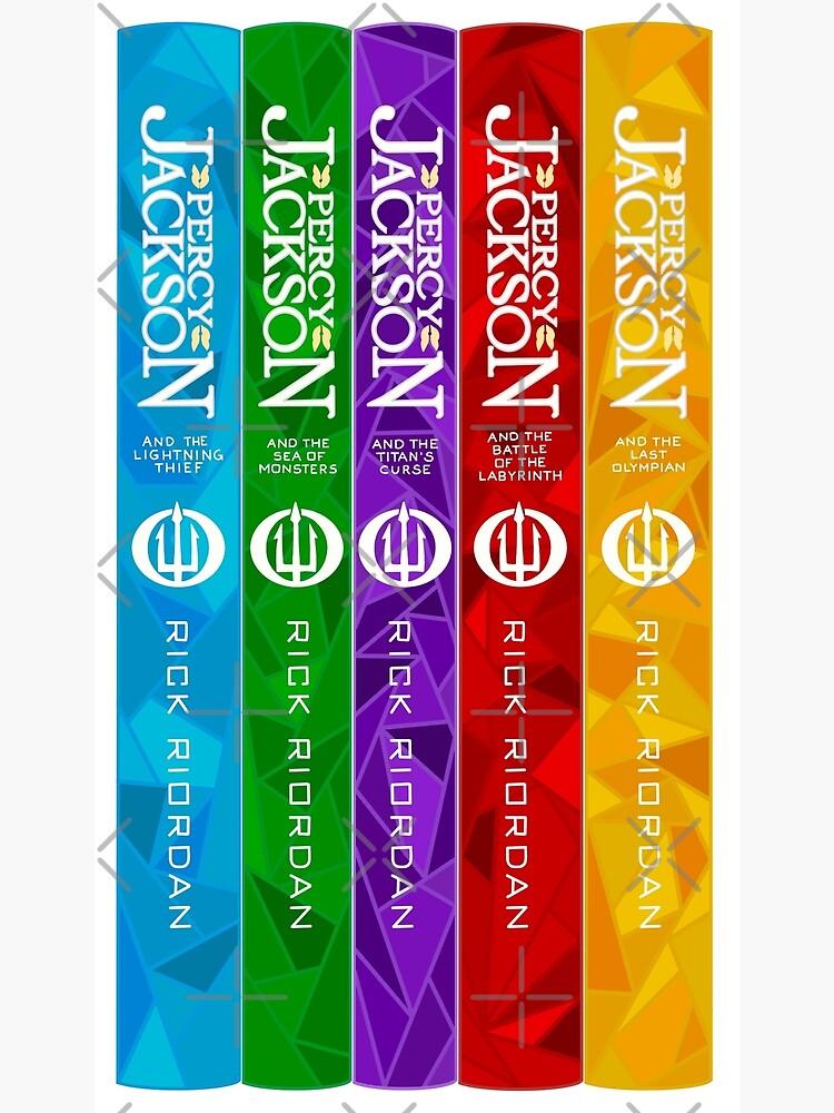 Percy Jackson By Rick Riordan Book Spines Poster By WondrousDoodles