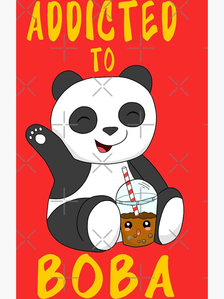 Cute Panda Chibi Drinking Boba Bubble Tea Poster For Sale By