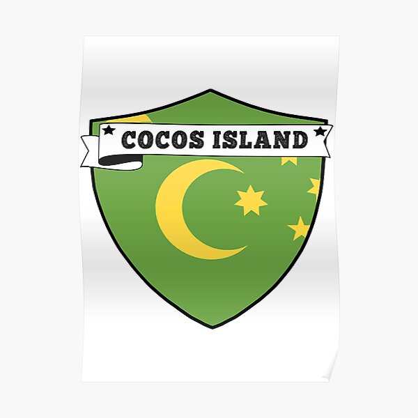 P Ster Escudo Del Pa S De La Isla De Los Cocos Bandera De La Isla De